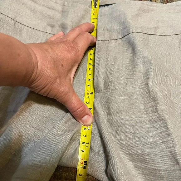 INC International Concepts Womens Size 8P 100% Linen Pants Light grey - Picture 3 of 6